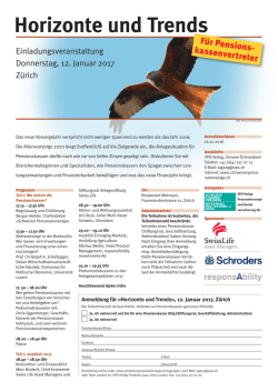 Horizonte und Trends - Schweizer Personalvorsorge