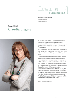 Claudia Siegele - frei04 publizistik