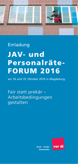 JAV- und Personalr&auml;te- FORUM 2016 - Gemeinden