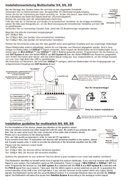 Installationsanleitung Multischalter 9/4, 9/6, 9/8 Installation guideline