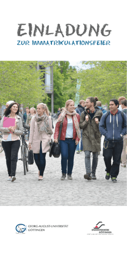 Einladung zur Immatrikulationsfeier - Georg-August