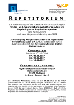 Infoflyer  - VAKJP | Vereinigung Analytischer Kinder