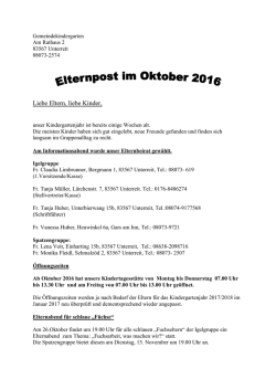 Oktoberpost - Markt Gars a. Inn
