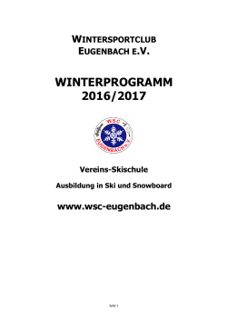 Winterprogramm - WSC Eugenbach
