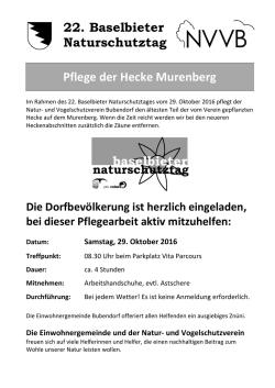 Inserat Amtsanzeiger mit Detailinformationen - Natur