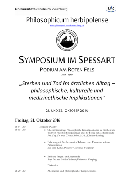 Ankündigung des Spessart Symposiums im Oktober 2016