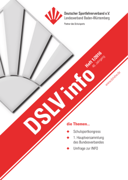 Heft 1/2016 - Deutscher Sportlehrerverband