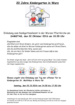 20 Jahre Kindergarten in Wurz - Kath. Kindergarten St. Matthäus Wurz