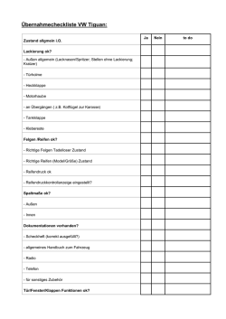 Übernahmecheckliste VW Tiguan - Motor-Talk