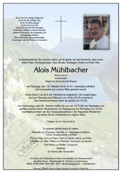 Alois Mühlbacher - Bestattung Sterzl