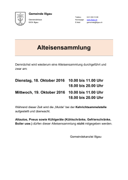 Alteisensammlung - Gemeinde Illgau