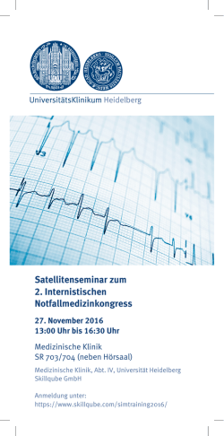 Satellitenseminar zum 2. Internistischen Notfallmedizinkongress