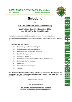 Einladung - RSK Finkenberg