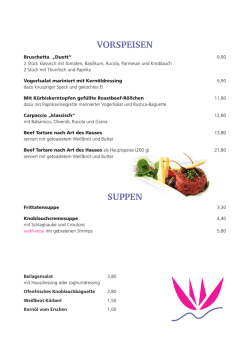 Speisekarte - Seerose Klopeinersee