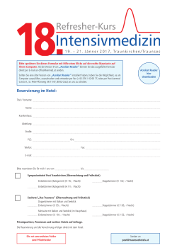 Hotelformular - intensivmedizin.at