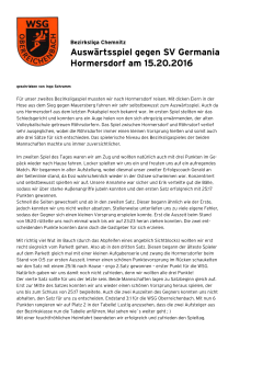 Auswärtsspiel gegen SV Germania Hormersdorf am 15.20.2016