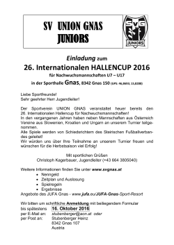Hallencup 2016 - Einladung  - SV-Gnas