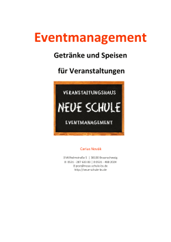Eventmanagement - Veranstaltungshaus Neue Schule