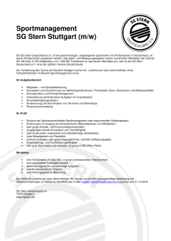 Stellenausschreibung Sportmanagement SG Stern Stuttgart