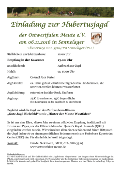 Einladung zur Hubertusjagd - Ostwestfalen Meute Foxhounds e. V.