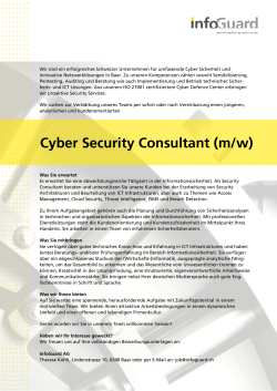 Cyber Security Consultant (m/w)