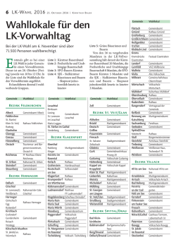 Wahllokale LK Vorwahl