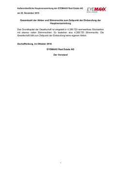 Gesamtzahl der Aktien und Stimmrechte