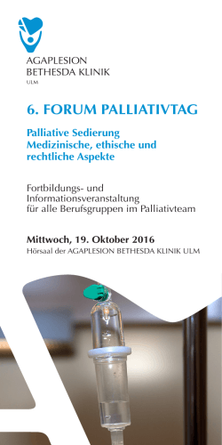 6. forum palliativtag - AGAPLESION BETHESDA KLINIK ULM