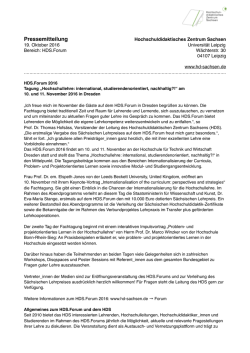 Pressemitteilung - Hochschuldidaktisches Zentrum Sachsen