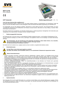 SHT-12 FS - SVS Nachrichtentechnik
