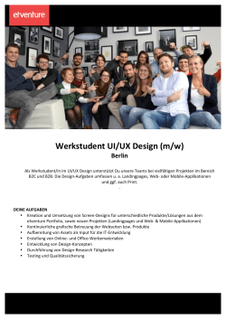 Werkstudent UI/UX Design (m/w)