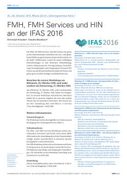 FMH, FMH Services und HIN an der IFAS 2016
