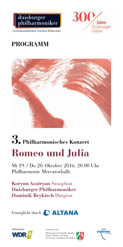 3. Philharmonisches Konzert - Die Duisburger Philharmoniker