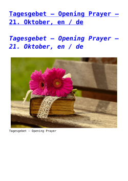 21. Oktober, en / de - Pastor Peter Stanic