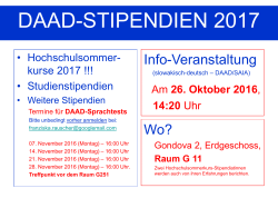 DAAD-STIPENDIEN 2013 Informationsveranstaltung