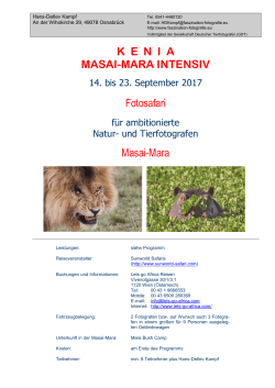 Kenia Masai-Mara Intensiv - Hans
