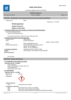 Safety Data Sheet Dichtungsmasse - Opel/Vauxhall Aftersales + IFZ