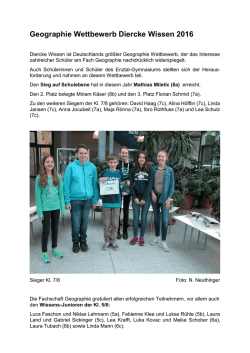 Geographie Wettbewerb Diercke Wissen 2016 - Enztal