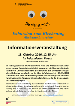 Informationsveranstaltung - Reformiertes Forum Universit&auml;t Bern