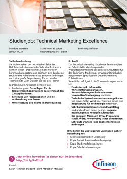 Studienjob: Technical Marketing Excellence
