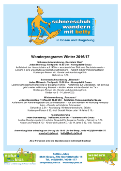 Wanderprogramm Winter 2016/17
