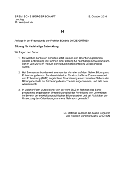 Bildung für nachhaltige Entwicklung