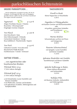 Speisekarte - Springmanns Hotel Parkschl&ouml;sschen Lichtenstein