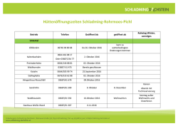 H&uuml;tten&ouml;ffnungszeiten Schladming-Rohrmoos
