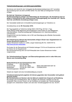 Teilnahmebedingungen 2017