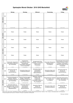 Speiseplan Monat Oktober 2016 GHS Meckelfeld