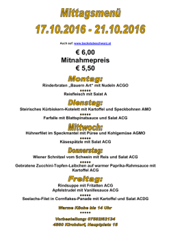 Download: Mittagsmen&uuml; 17. - 21. Oktober 2016 ()