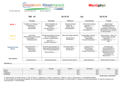 Men&uuml;plan - CVJM Sozialwerk Wesermarsch