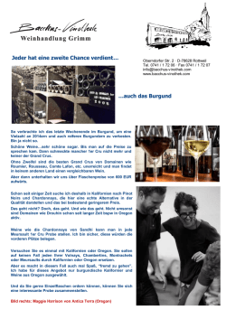 Jeder hat eine zweite Chance verdient&hellip; &hellip;auch das Burgund
