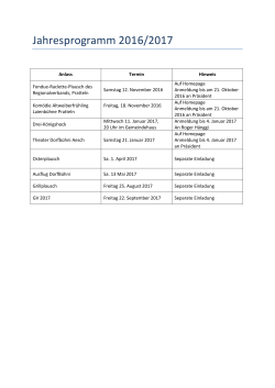 Jahresprogramm 2016/2017